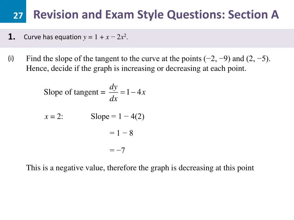 27 revision and exam style questions section a 1