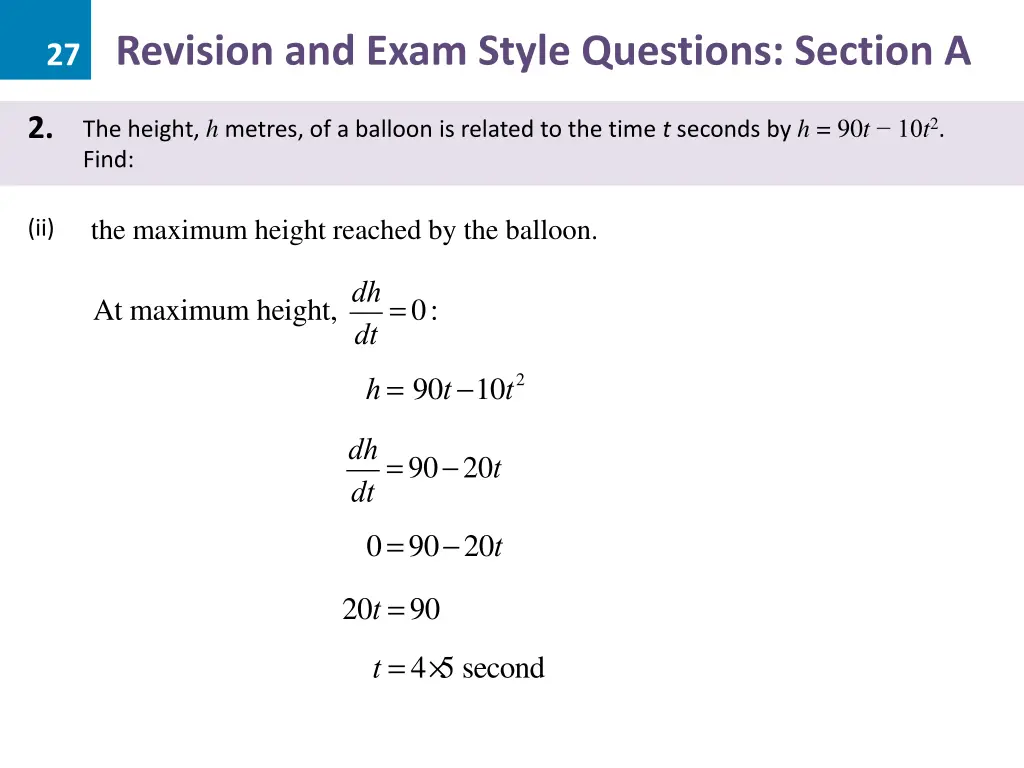 27 revision and exam style questions section a 5