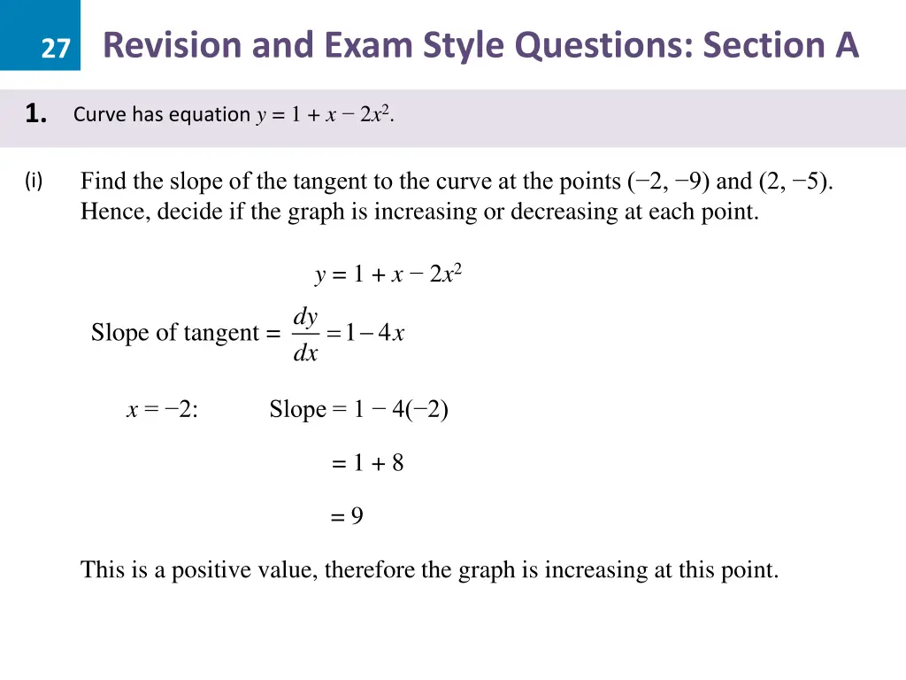 27 revision and exam style questions section a
