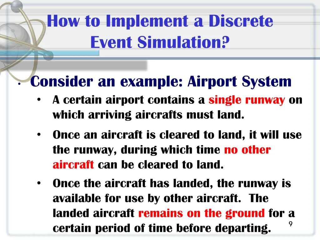how to implement a discrete event simulation