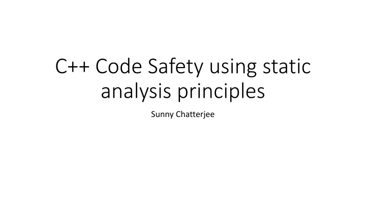 c code safety using static analysis principles