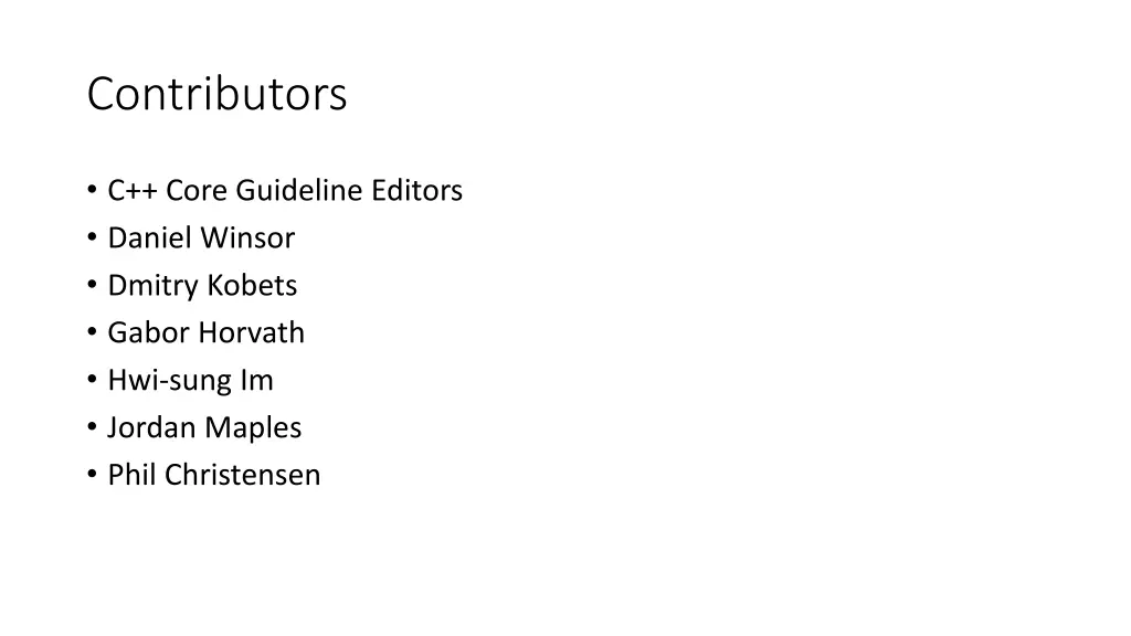 contributors