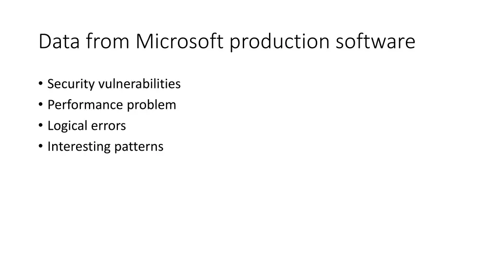 data from microsoft production software