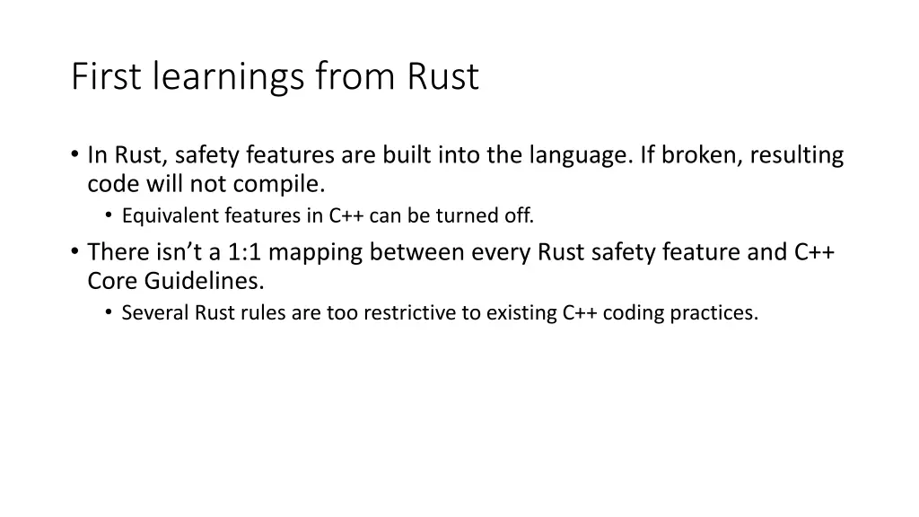 first learnings from rust