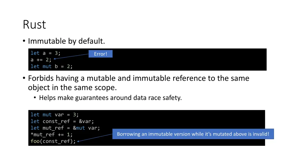rust immutable by default