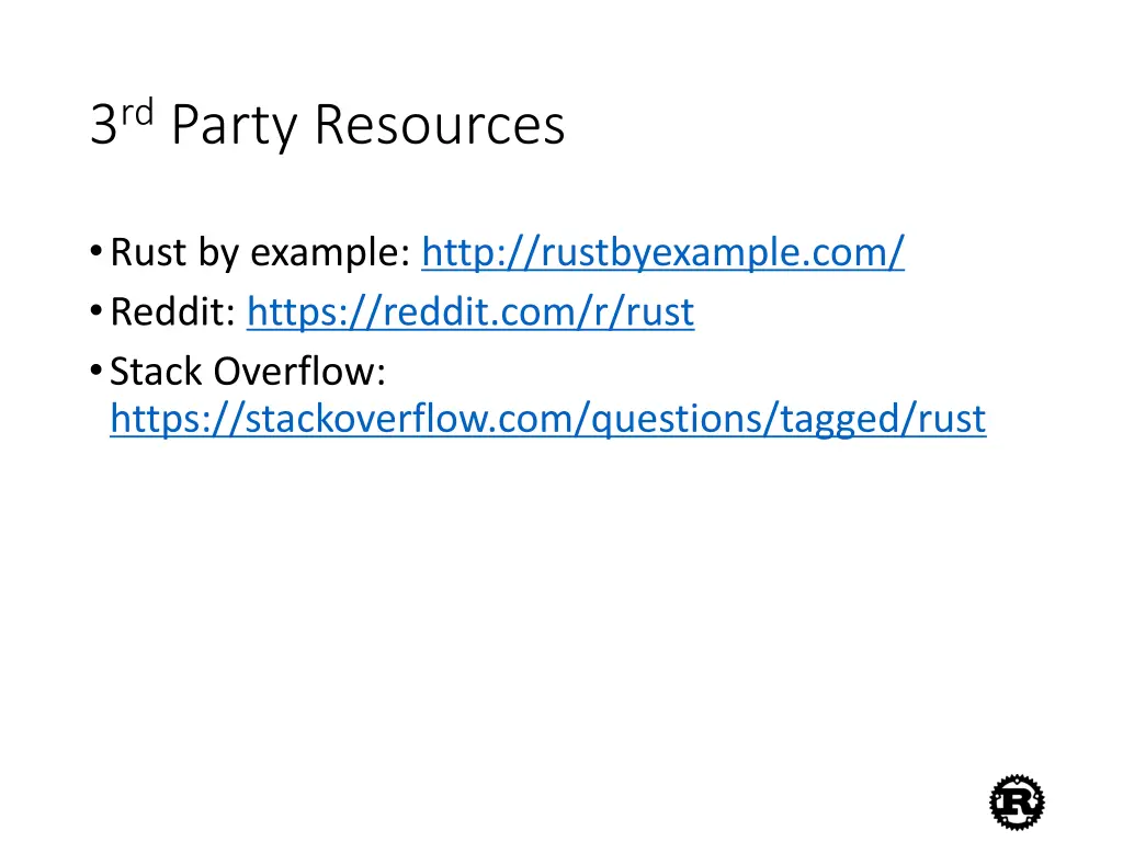 3 rd party resources