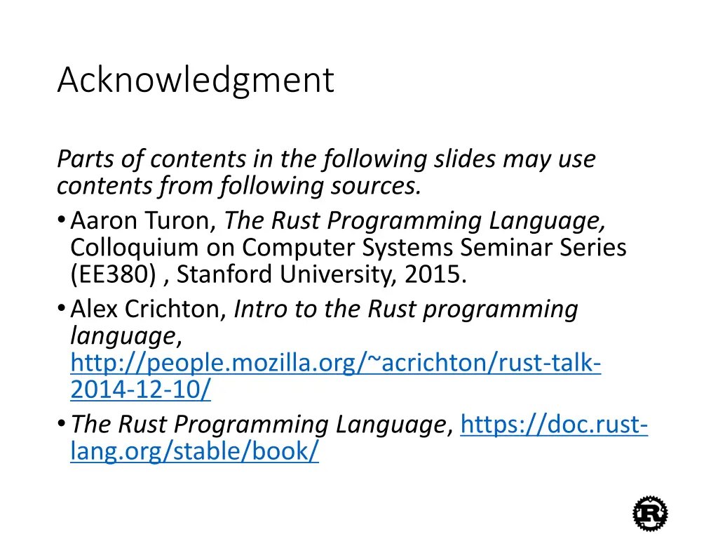 acknowledgment