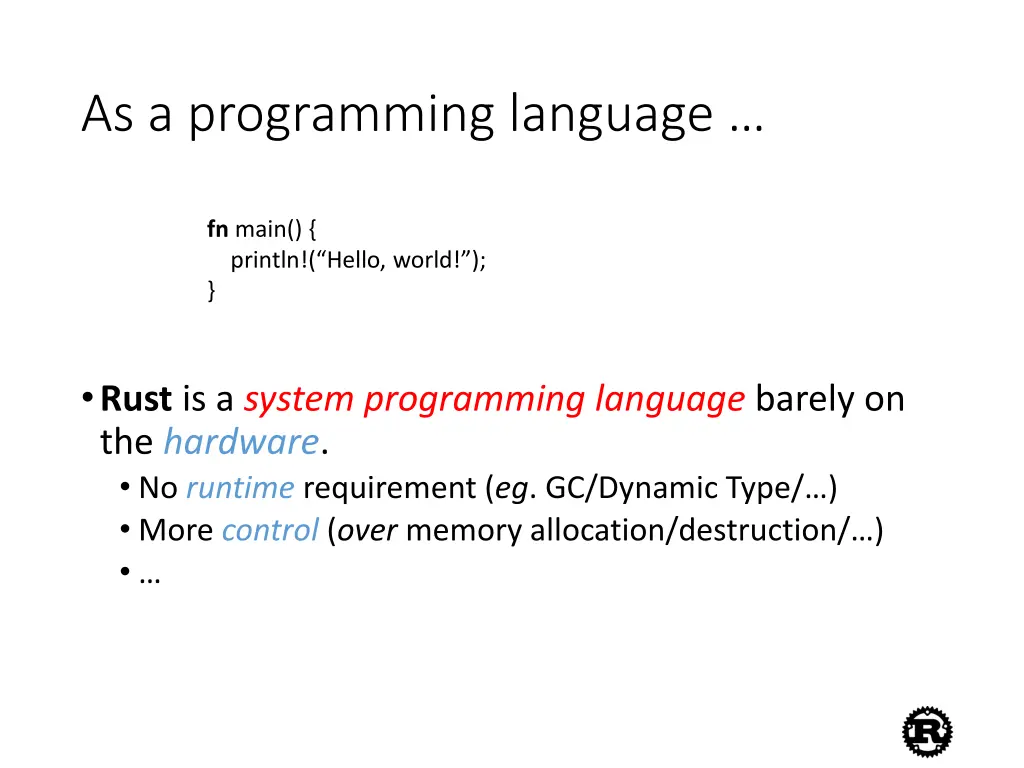 as a programming language