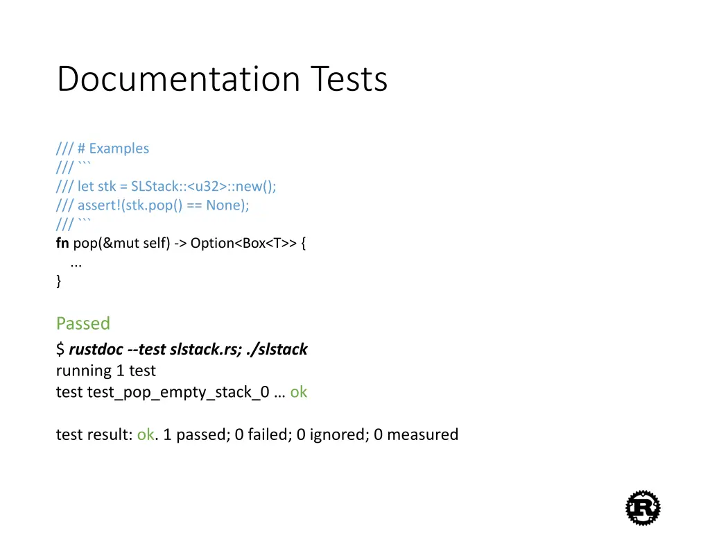 documentation tests