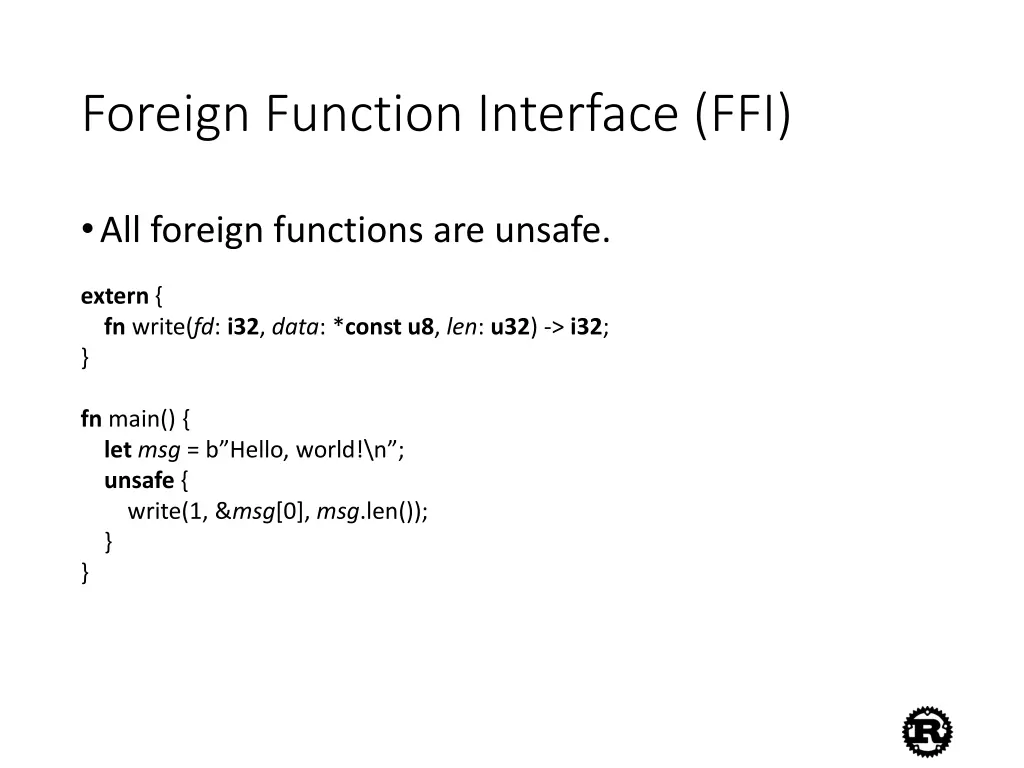foreign function interface ffi