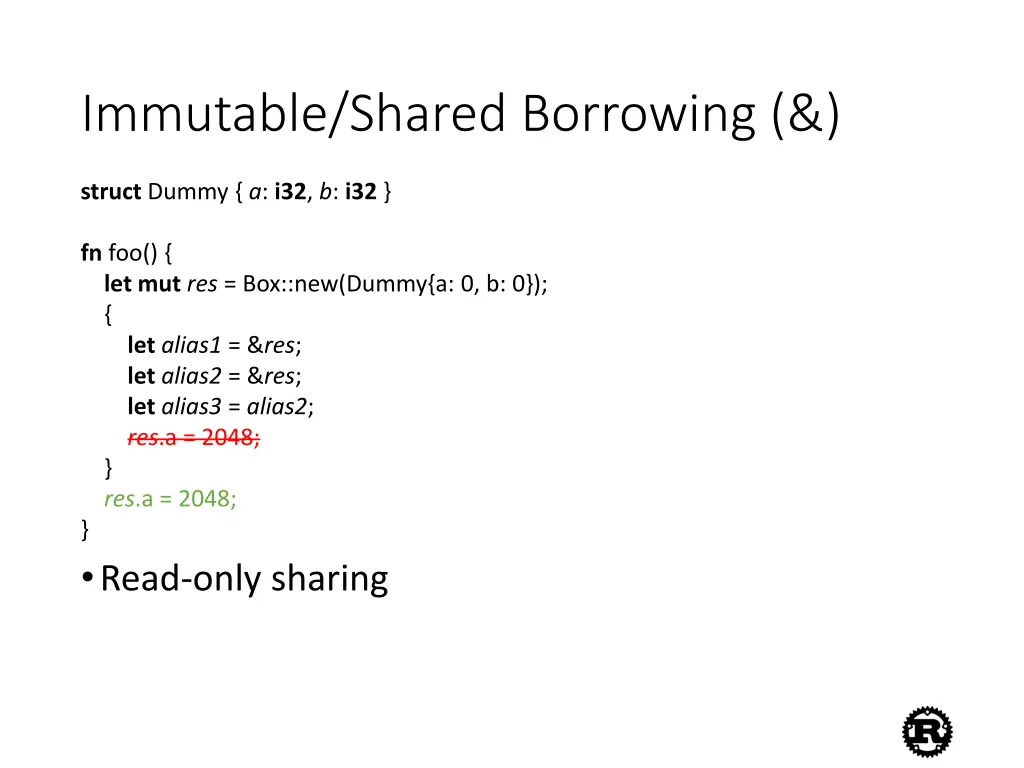immutable shared borrowing 1
