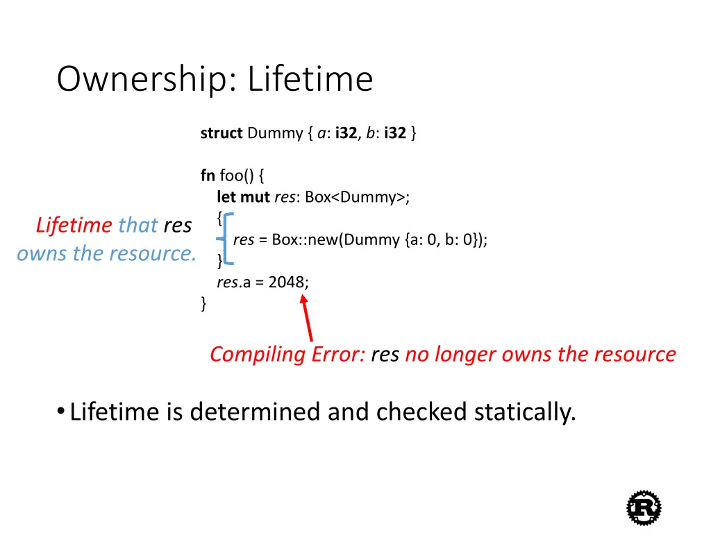 ownership lifetime