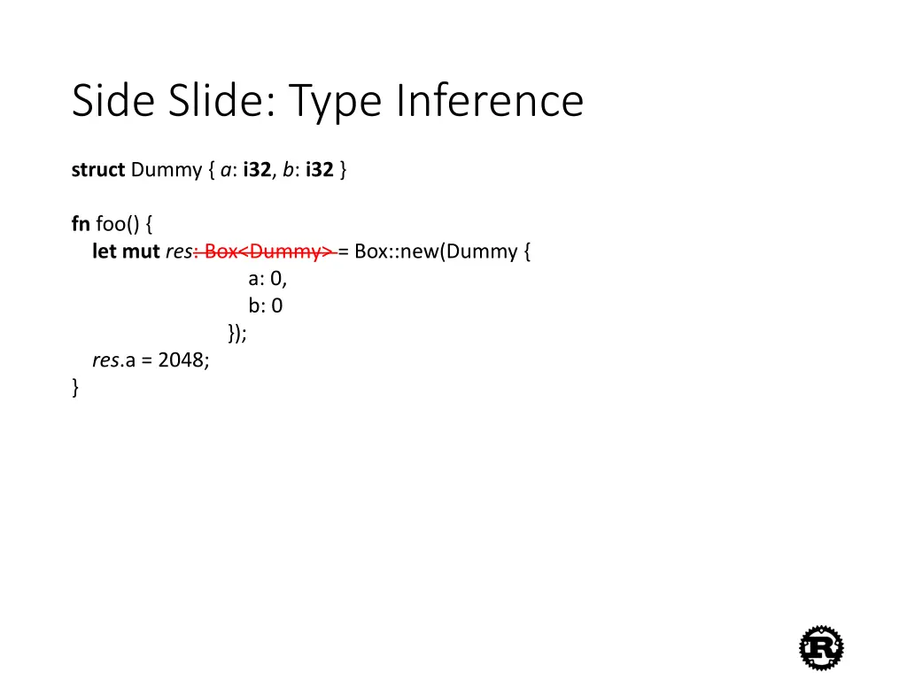 side slide type inference