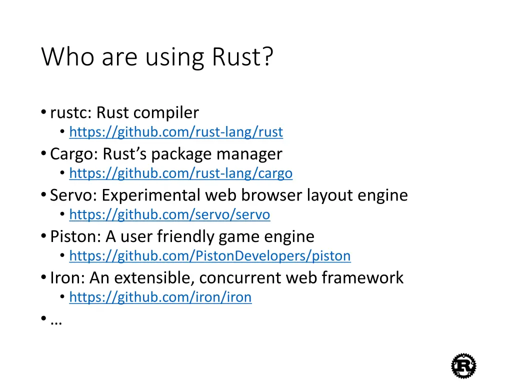 who are using rust