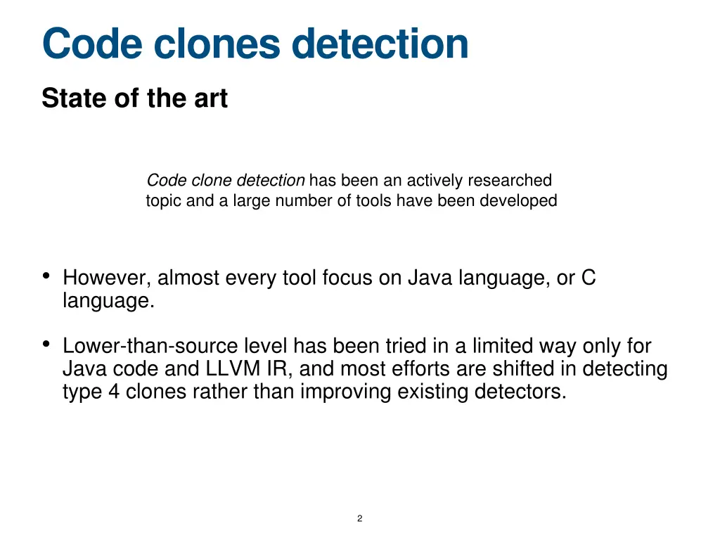 code clones detection