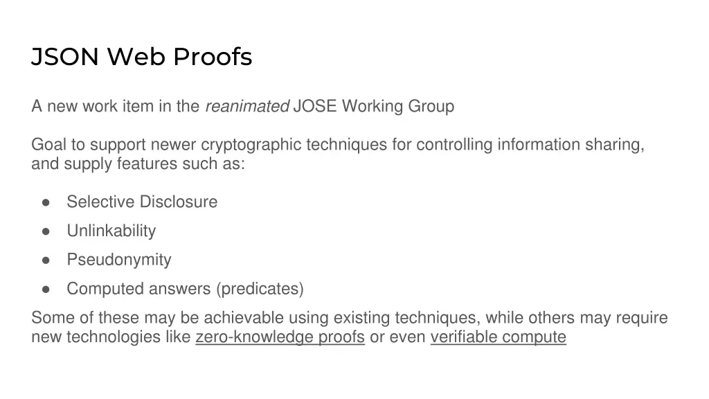 json web proofs