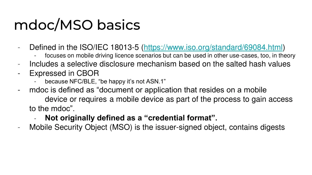 mdoc mso basics