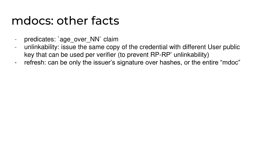 mdocs other facts