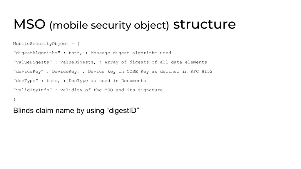 mso mobile security object structure