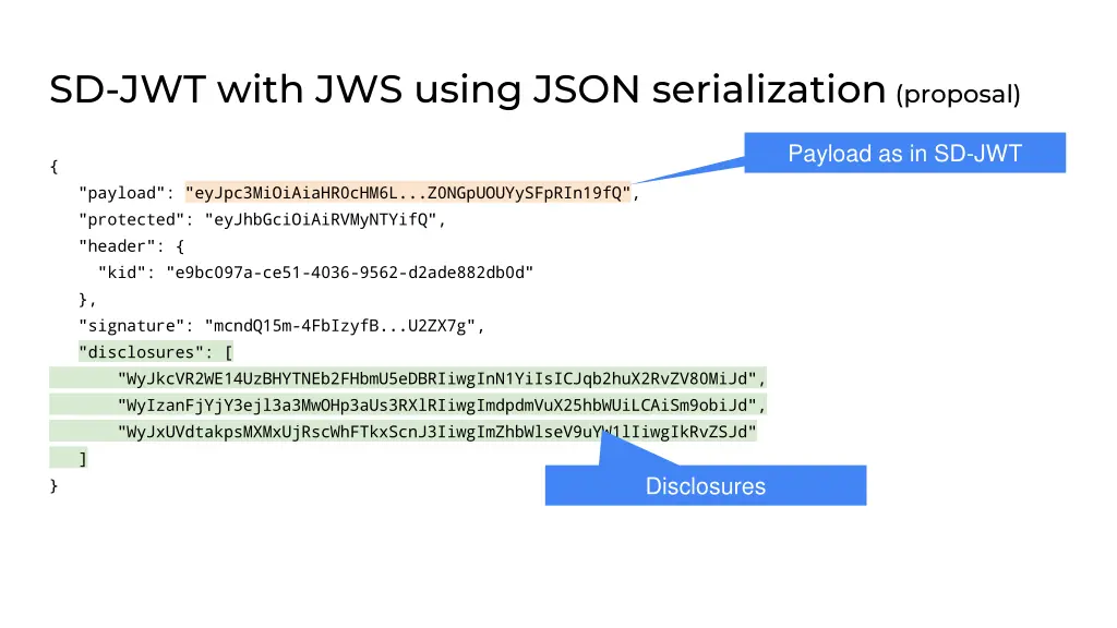 sd jwt with jws using json serialization proposal