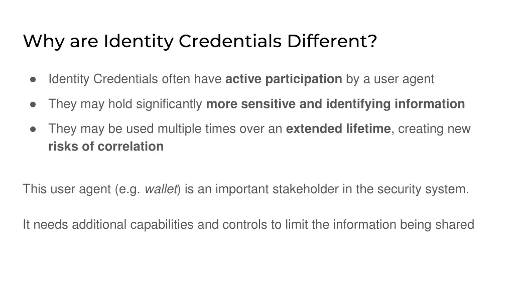why are identity credentials different