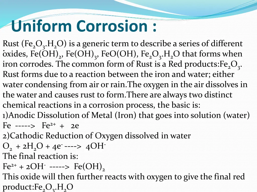 uniform corrosion rust
