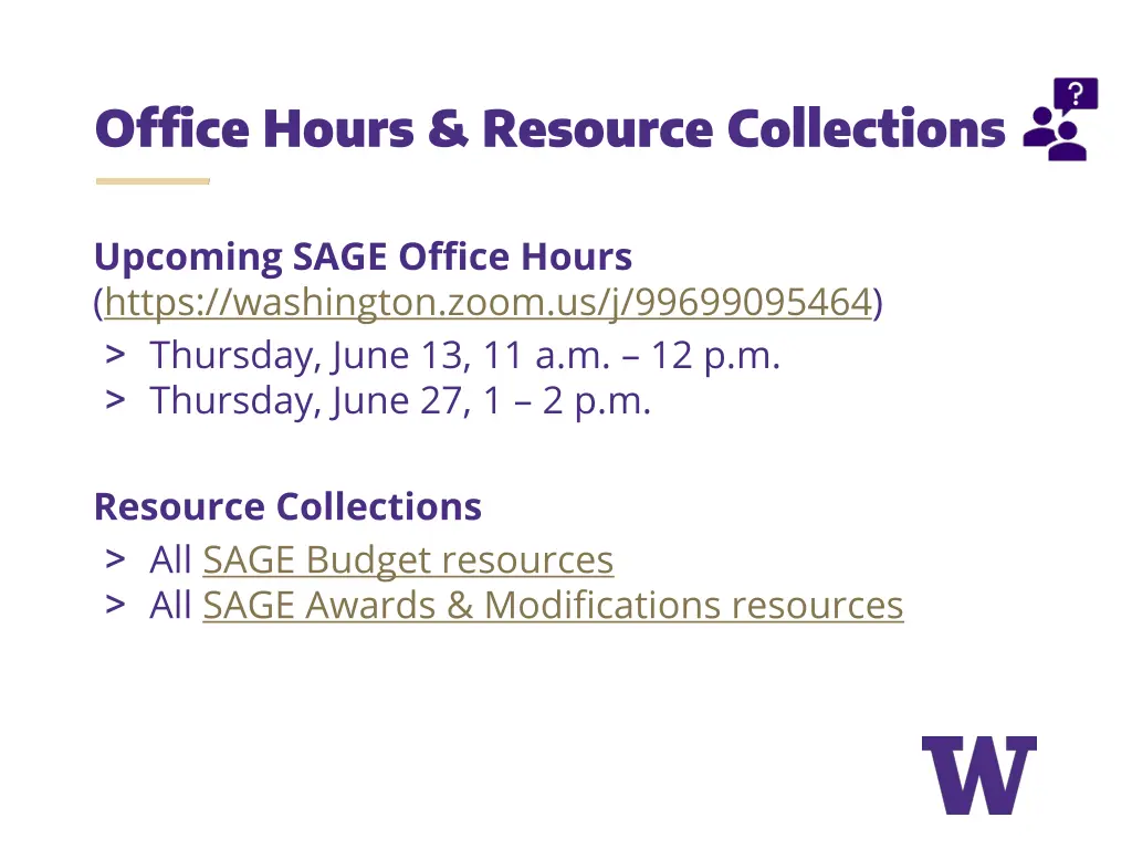 office hours resource collections
