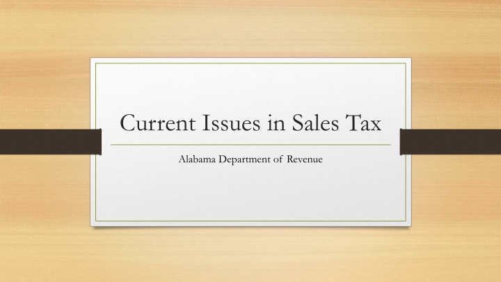 current issues in sales tax