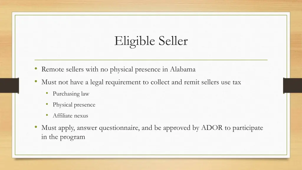 eligible seller