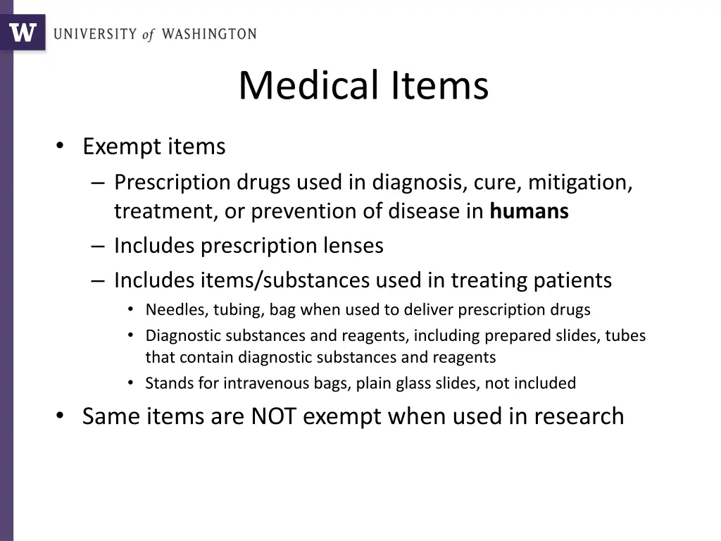 medical items