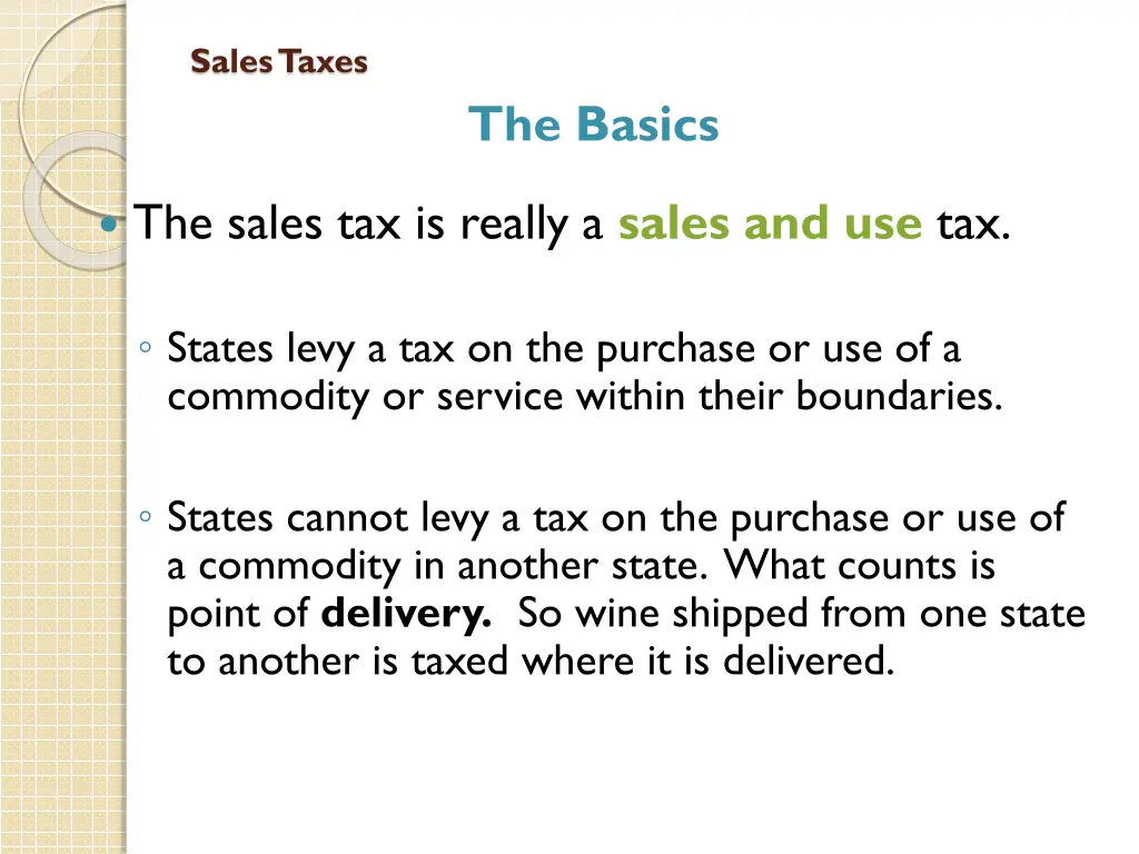 sales taxes 1