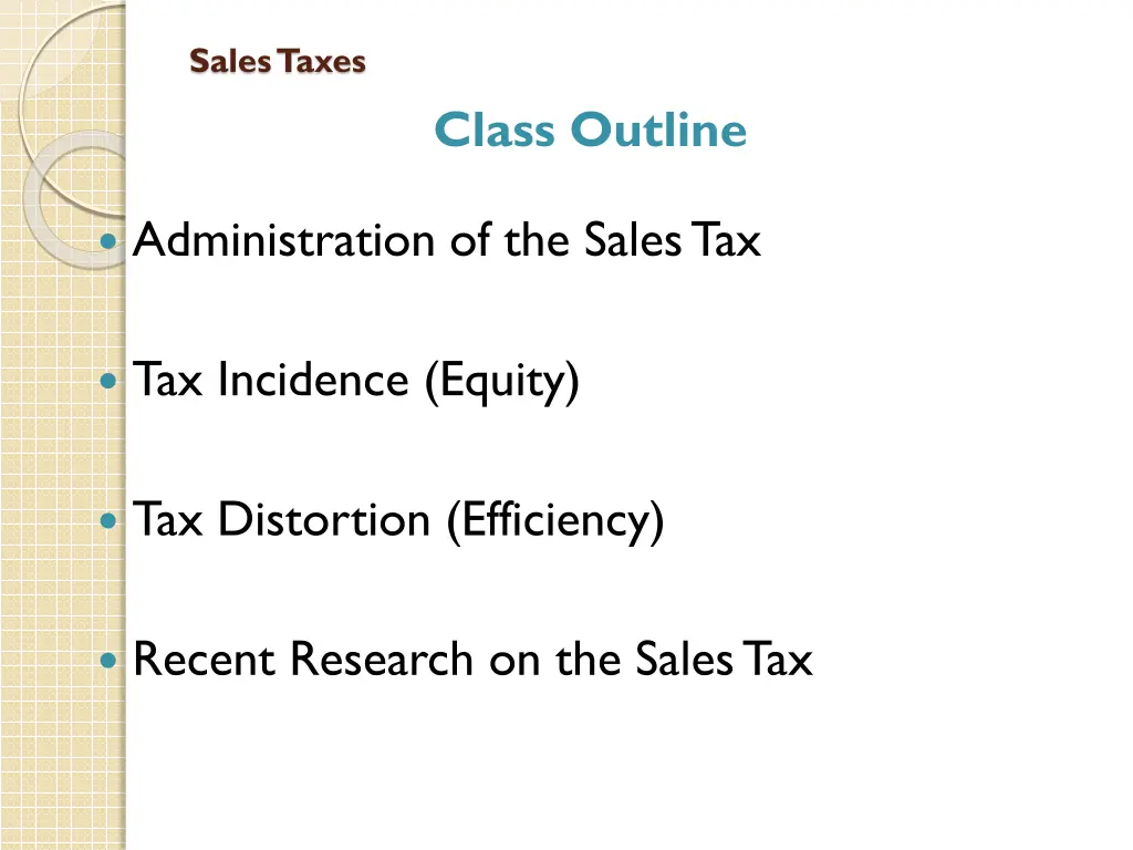 sales taxes