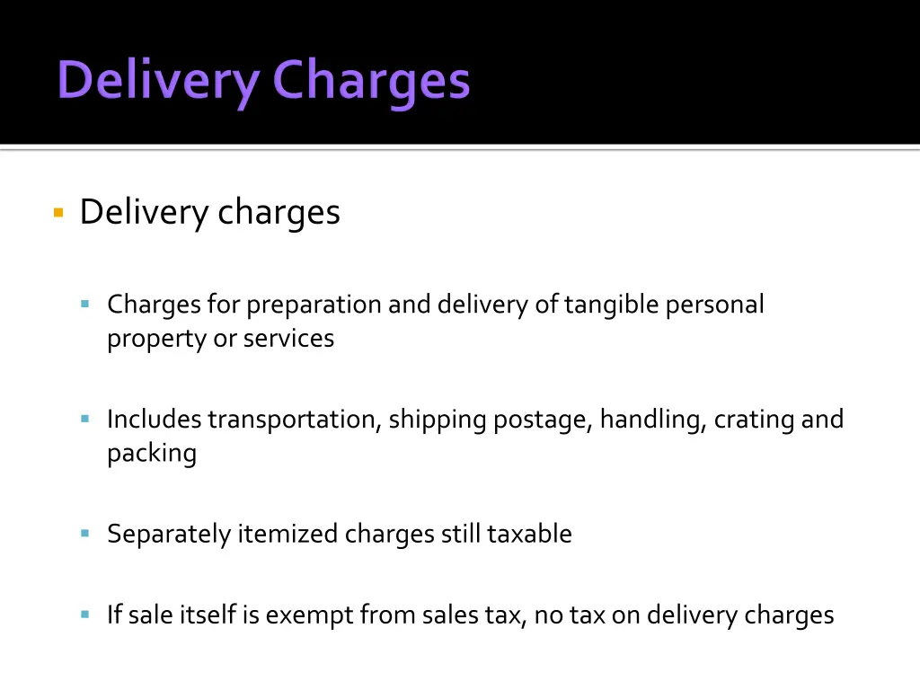 delivery charges