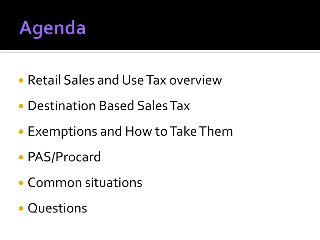 retail sales and use tax overview