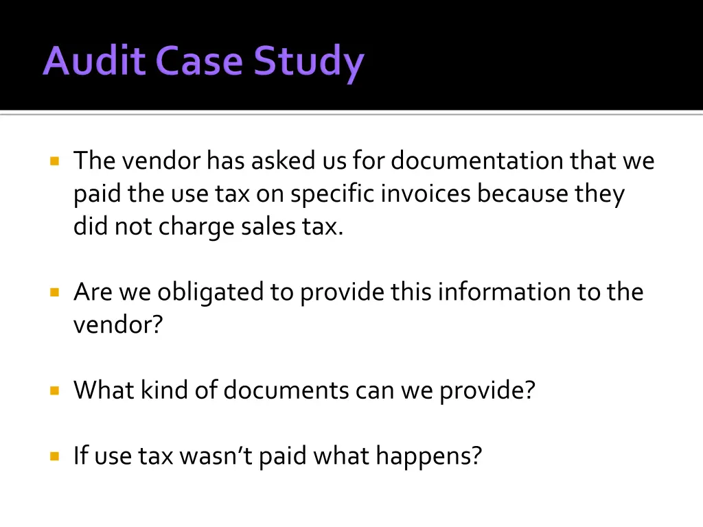 the vendor has asked us for documentation that