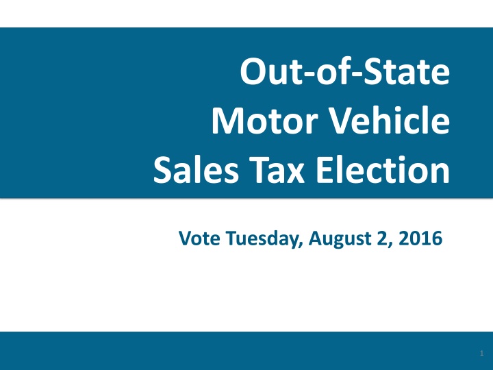out of state motor vehicle sales tax election