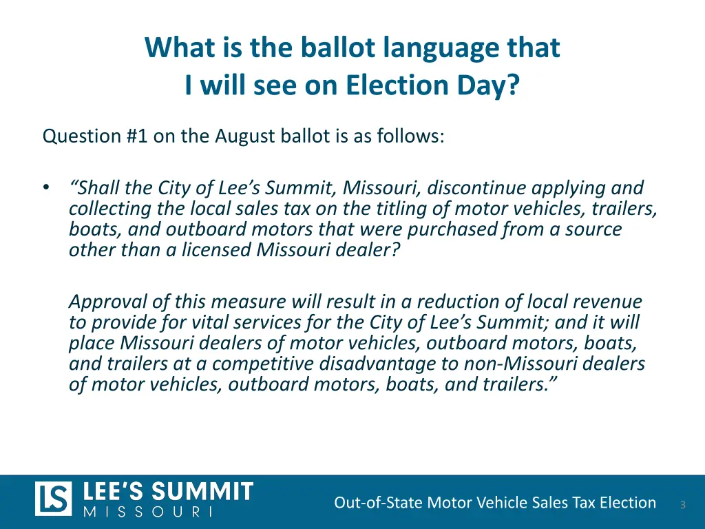 what is the ballot language that i will
