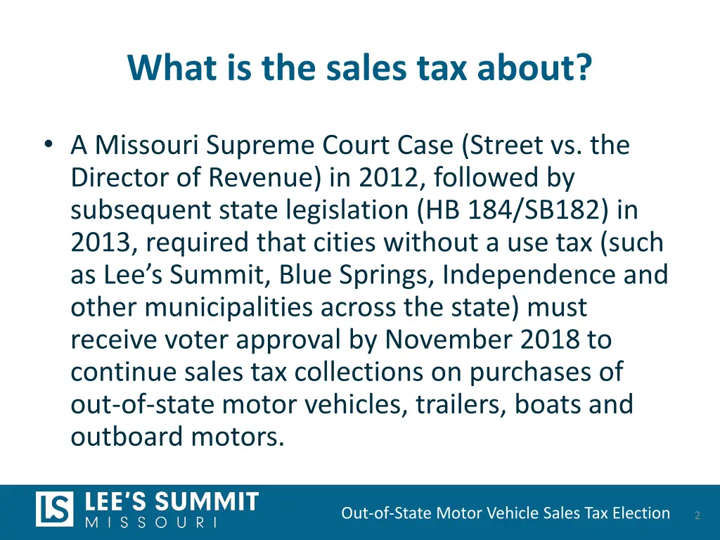 what is the sales tax about