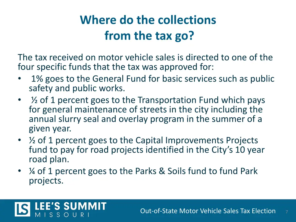 where do the collections from the tax go