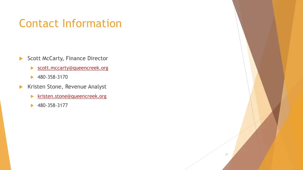 contact information