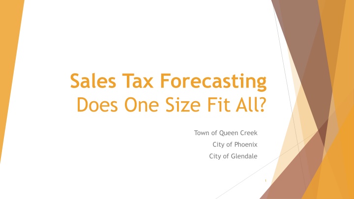 sales tax forecasting does one size fit all