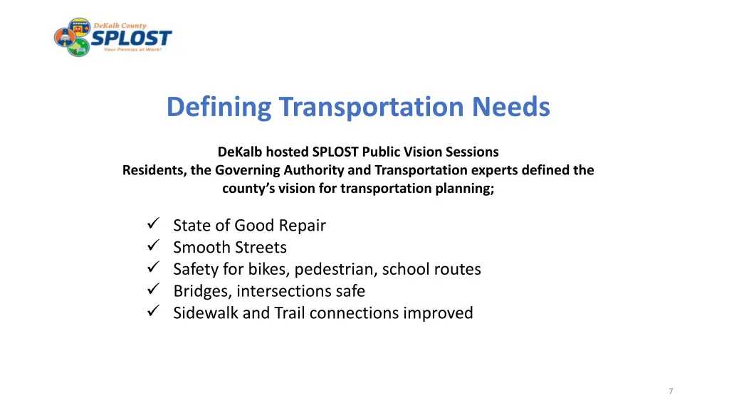 defining transportation needs