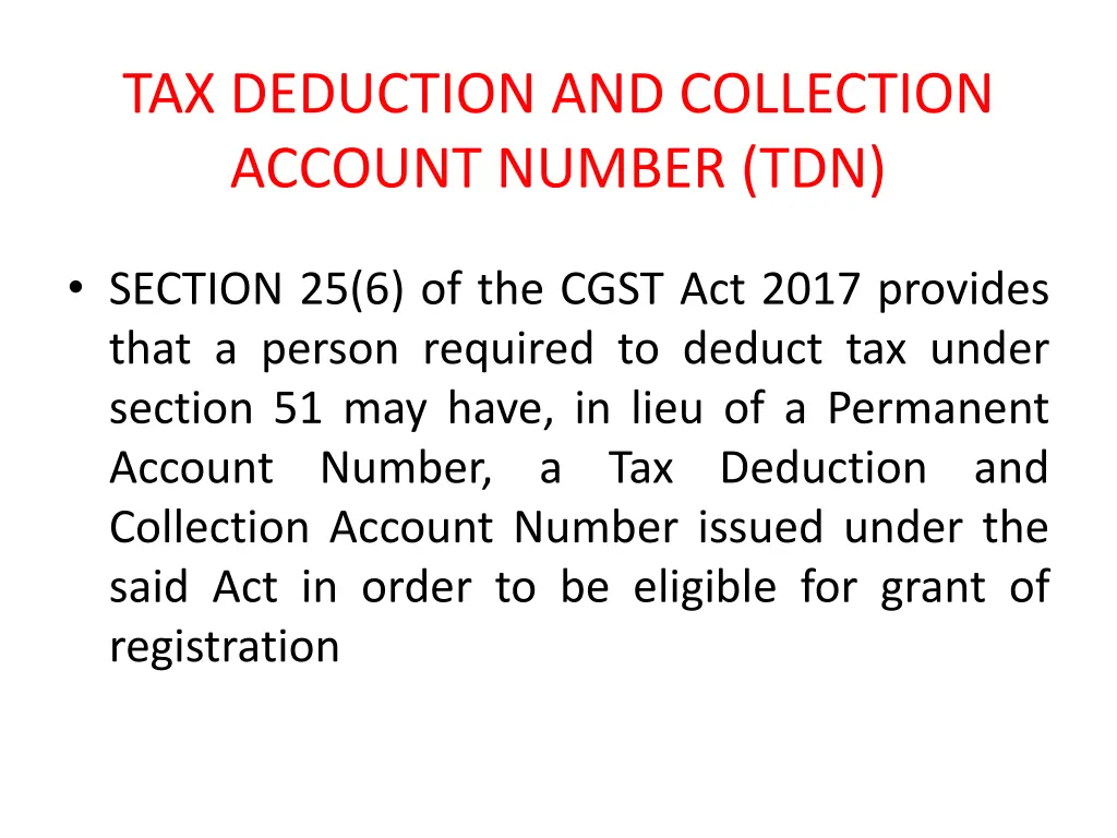 tax deduction and collection account number tdn