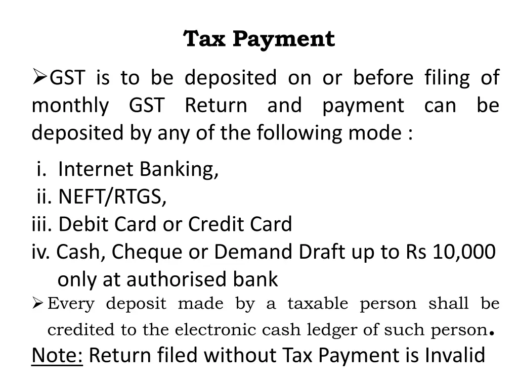 tax payment