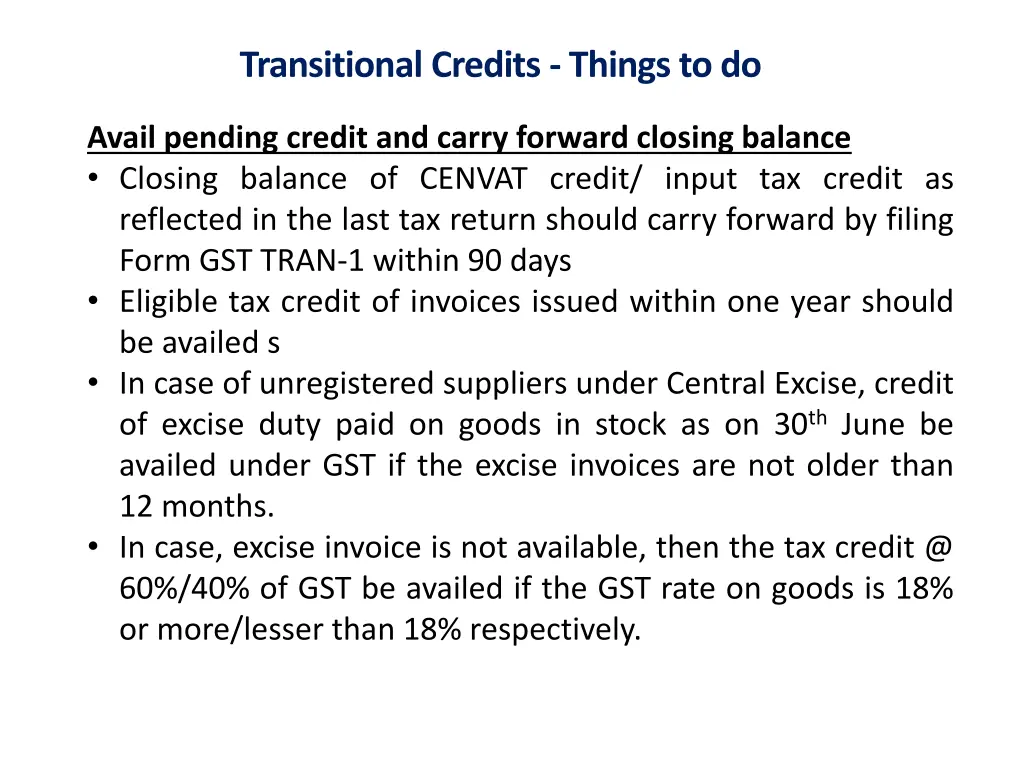 transitional credits things to do