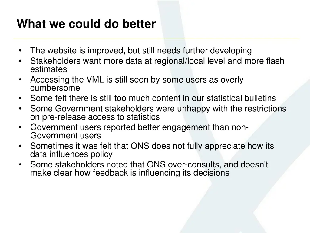 what we could do better 1