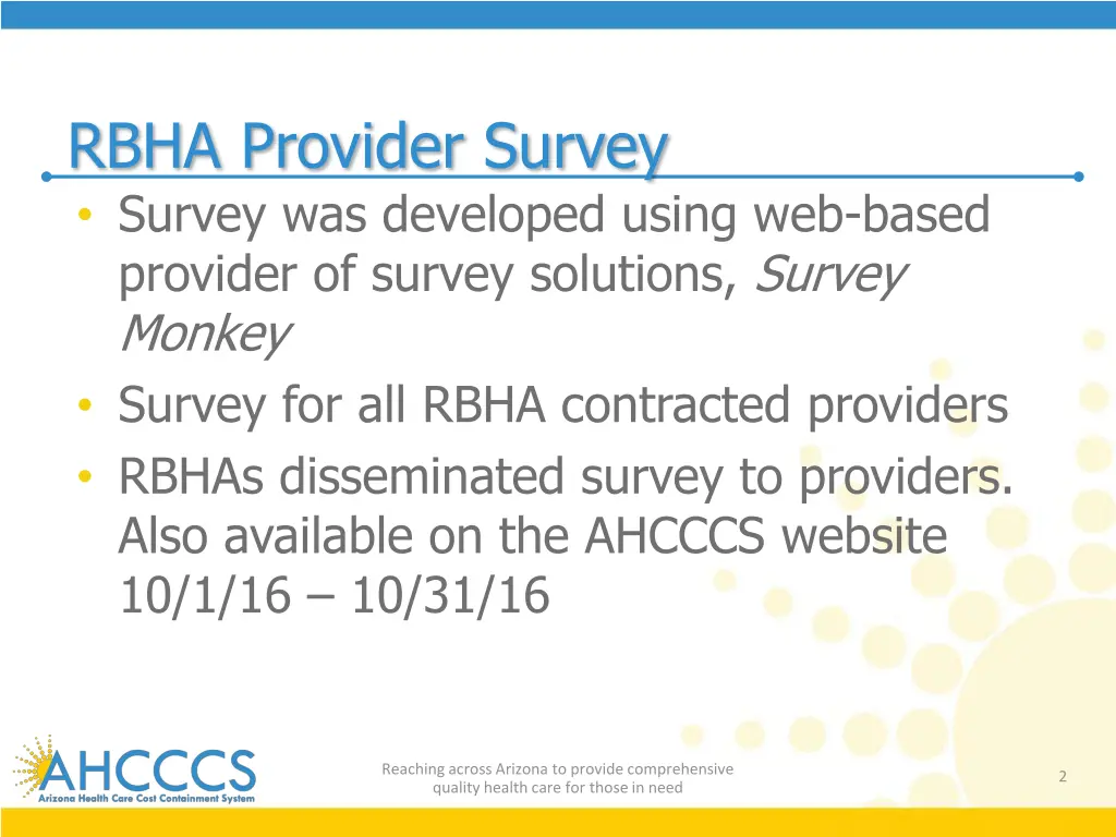 rbha provider survey survey was developed using