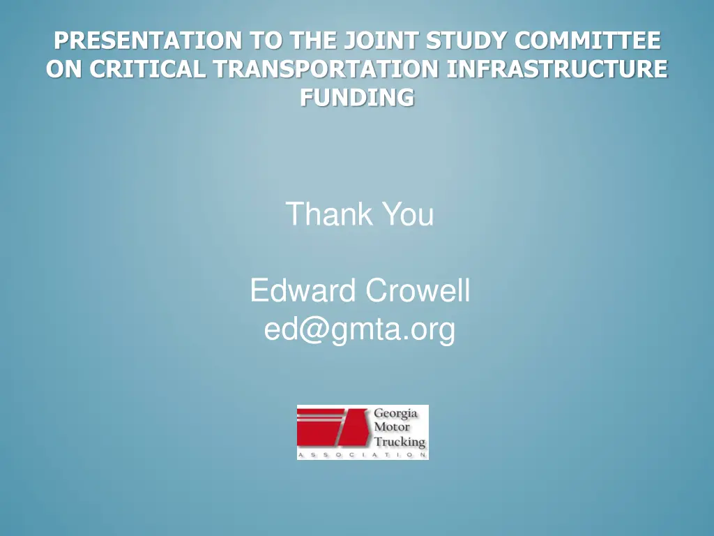 presentation to the joint study committee 1