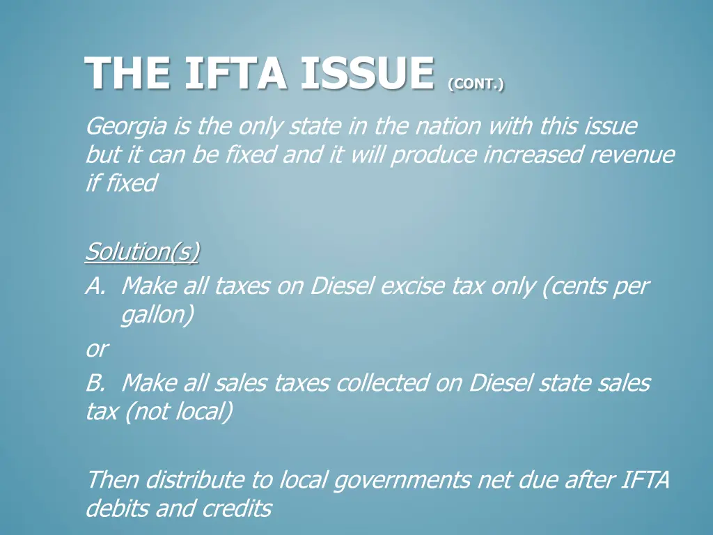 the ifta issue cont 2