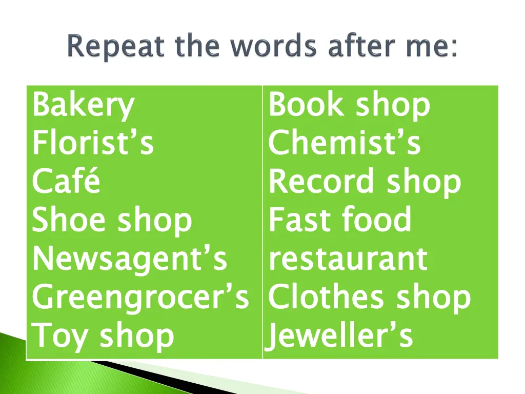 bakery florist s caf shoe shop newsagent